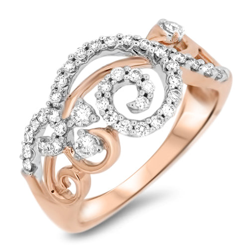 Diamond and Rose Gold Fashion Ring