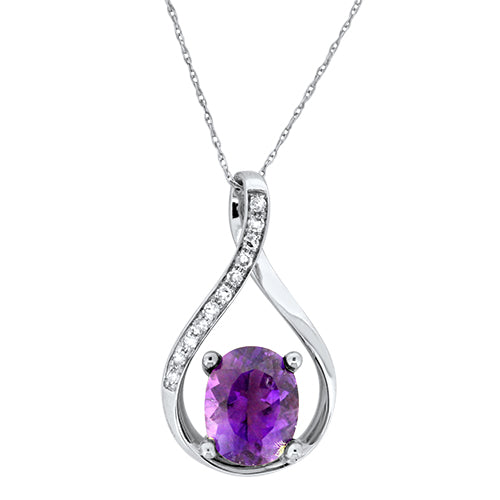 Amethyst and Diamond Pendant
