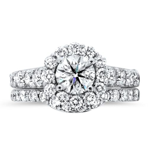 Gorgeous 1ct Halo Diamond Wedding Set