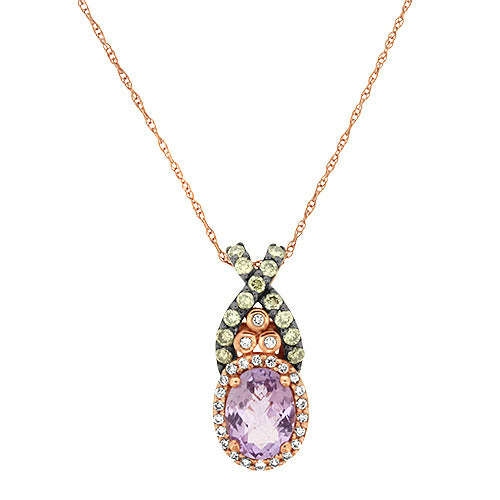 Amethyst & Diamond Pendant