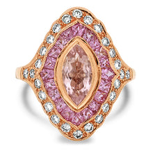 Load image into Gallery viewer, Morganite , Pink Sapphire &amp; Diamond Ring
