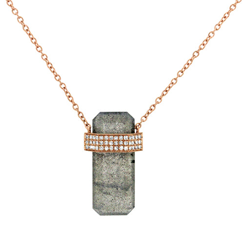 Labradorite & Diamond Necklace