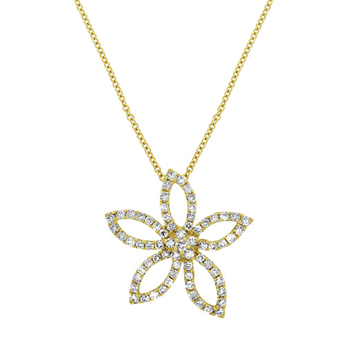 Diamond Flower Pendant