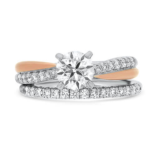 Two Tone Round Cut Wedding Set