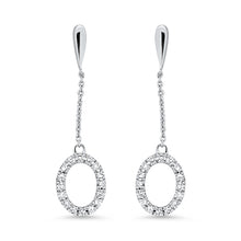 Load image into Gallery viewer, Oval Shape Dangle Diamond Earrings
