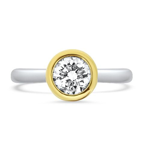 Bezel Set Two Tone Diamond Ring