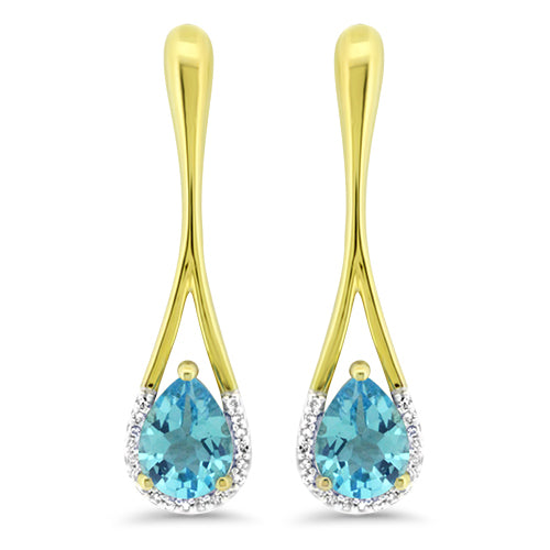 Blue Topaz and Diamond Earrings