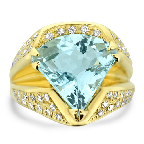 Aquamarine and Diamond Ring