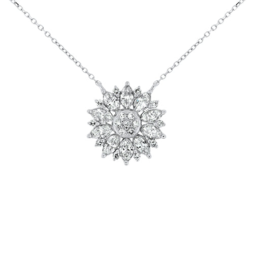 Diamond Floral Necklace