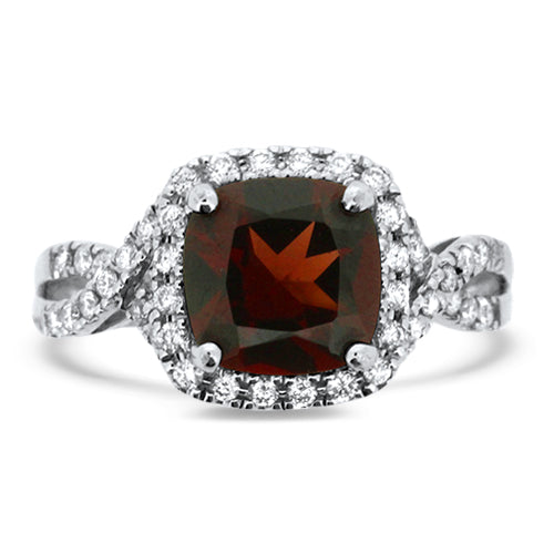 Garnet and Diamond Ring