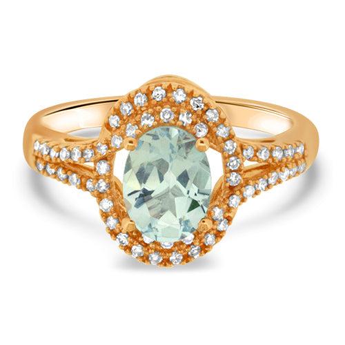Aquamarine and Diamond Ring