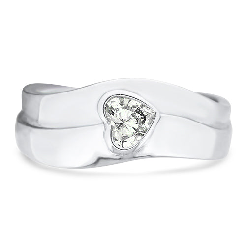 Bezel Heart Diamond Ring