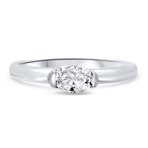 East West Oval Diamond Ring