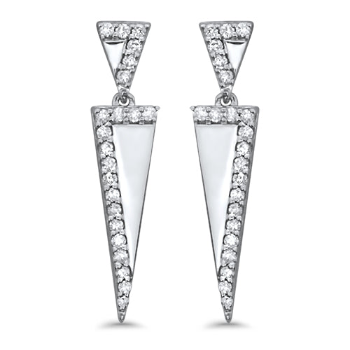 White Gold Diamond Dangle Earrings