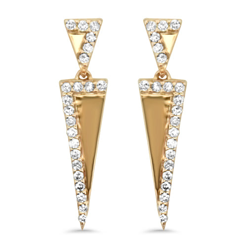 Rose Gold Diamond Dangle Earrings
