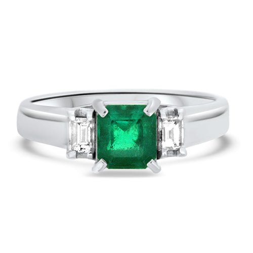 Emerald and Diamond Classic Ring