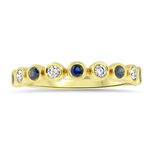 Yellow Gold Sapphire and Diamond Ring