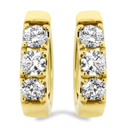 Yellow Gold Diamond Hoops