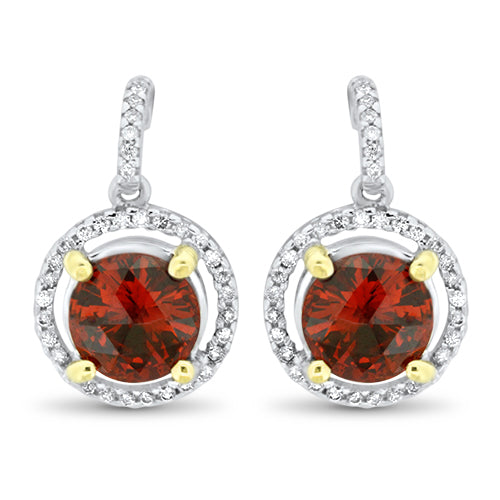 Garnet and Diamond Earrings