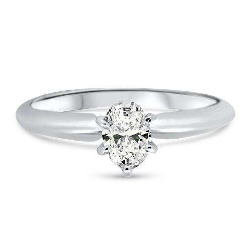 Oval Diamond Solitaire Ring
