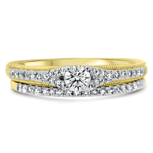 Round Brilliant Cut Diamond Wedding Set