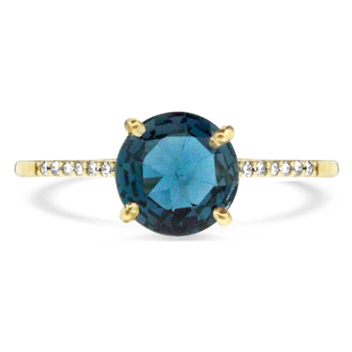 Blue Topaz and Yellow Gold Ring