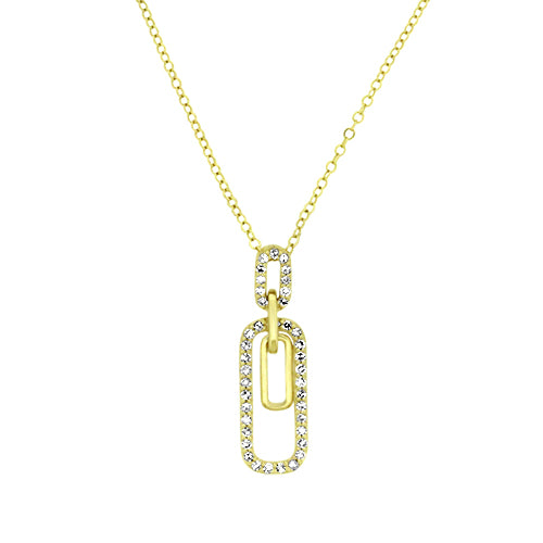 Diamond Paperclip Detail Pendant