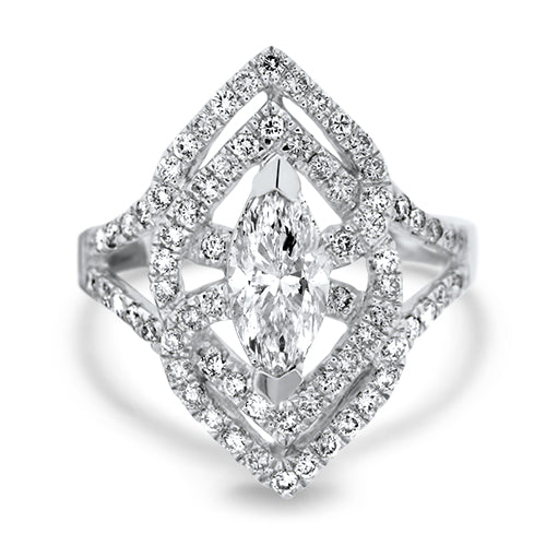 Vintage Inspired Marquise Diamond Ring