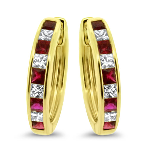 Ruby and Diamond Earrings