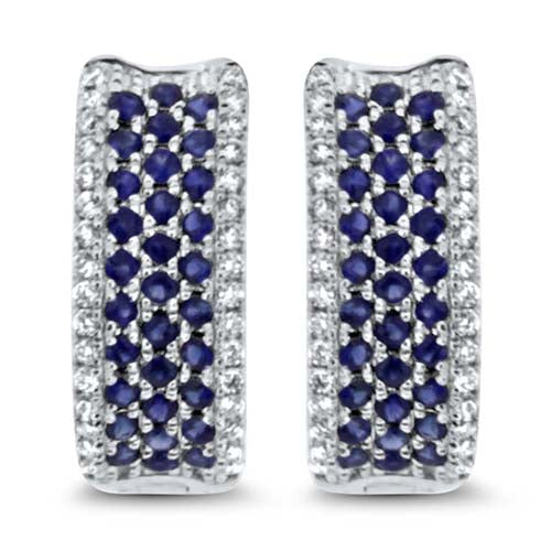Sapphire and Diamond Hoops