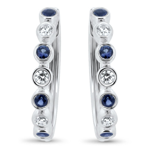 Diamond and Sapphire Hoops