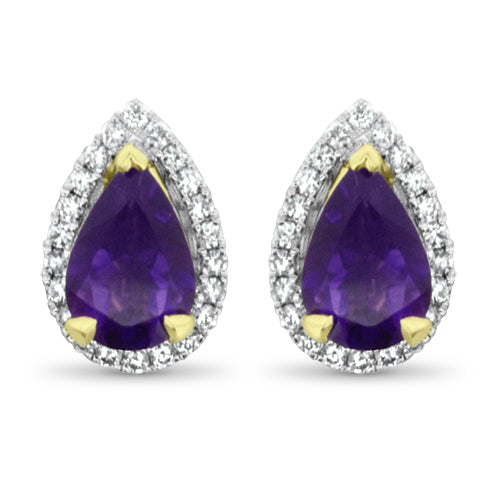 Amethyst and Diamond Earrings