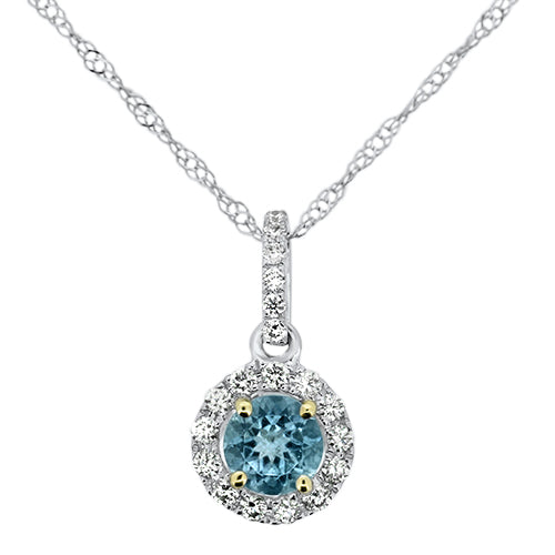 Aquamarine and Diamond Pendant