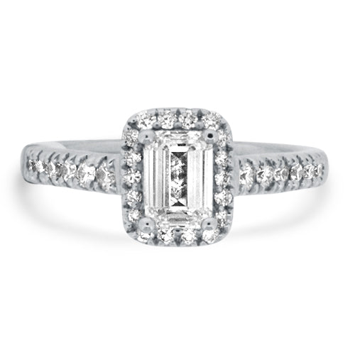 Emerald Halo Diamond Engagement Ring
