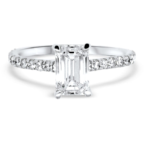 Emerald Diamond Engagement Ring