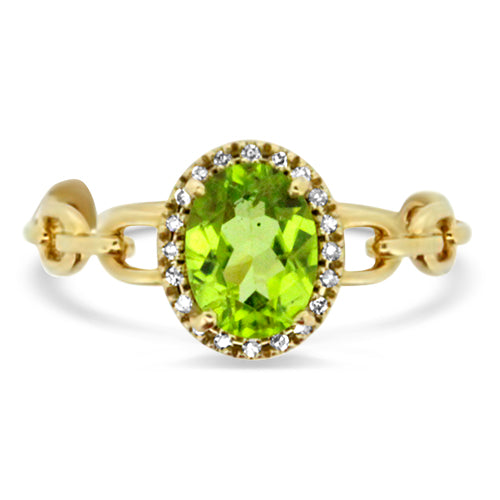 Peridot and Diamond Ring
