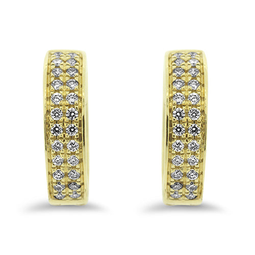 Diamond Yellow Gold Hoops