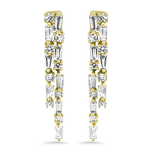 Yellow Gold Diamond Dangle Earrings