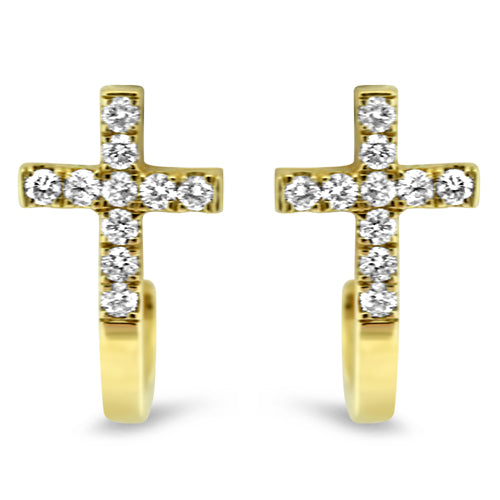 Diamond Cross Hoops