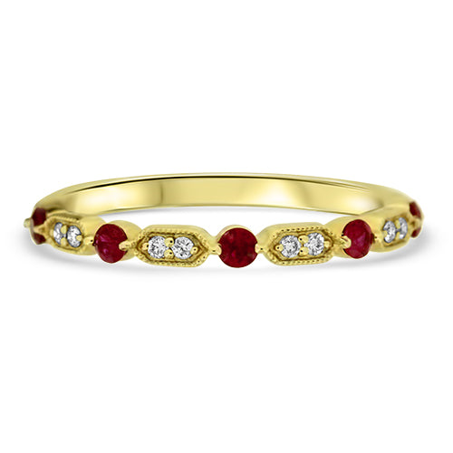Ruby and Diamond Stacker Ring