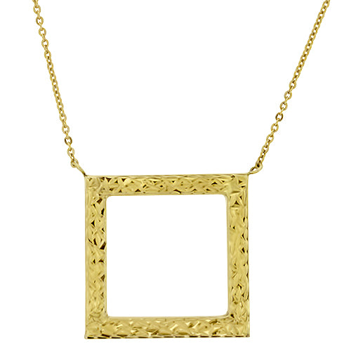 Square Yellow Gold Necklace