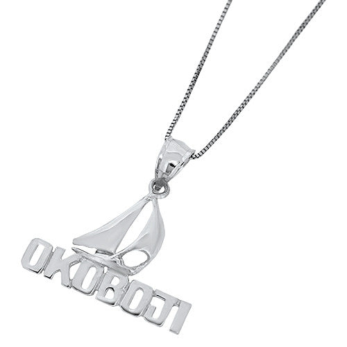 White Gold Okoboji Sailboat Charm