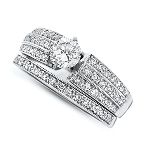 Low Profile Diamond Wedding Set