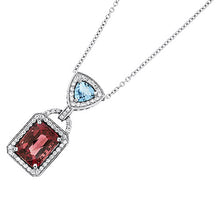 Load image into Gallery viewer, Pink Tourmaline &amp; Blue Topaz Pendant
