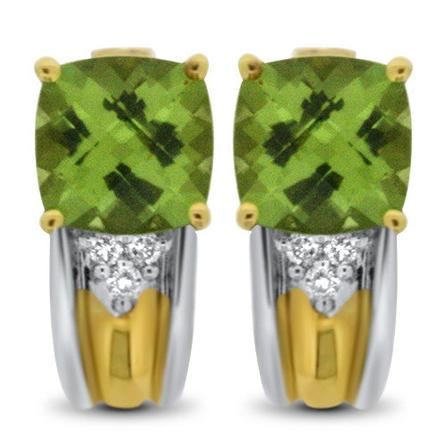 Two Tone Peridot Earrings