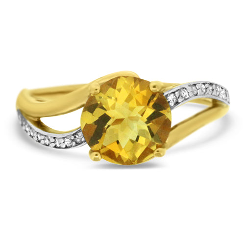 Citrine and Diamond Ring