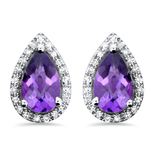 Amethyst and Diamond Earrings