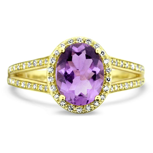 Yellow Gold and Amethyst Ring