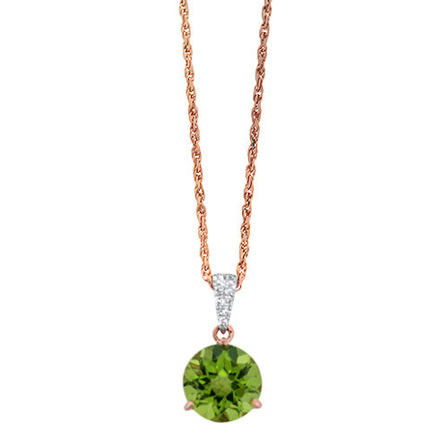 Rose Gold and Peridot Pendant
