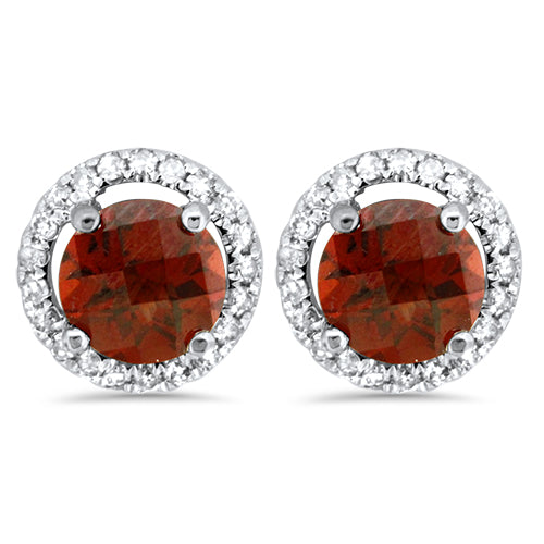 Garnet and Diamond Earrings